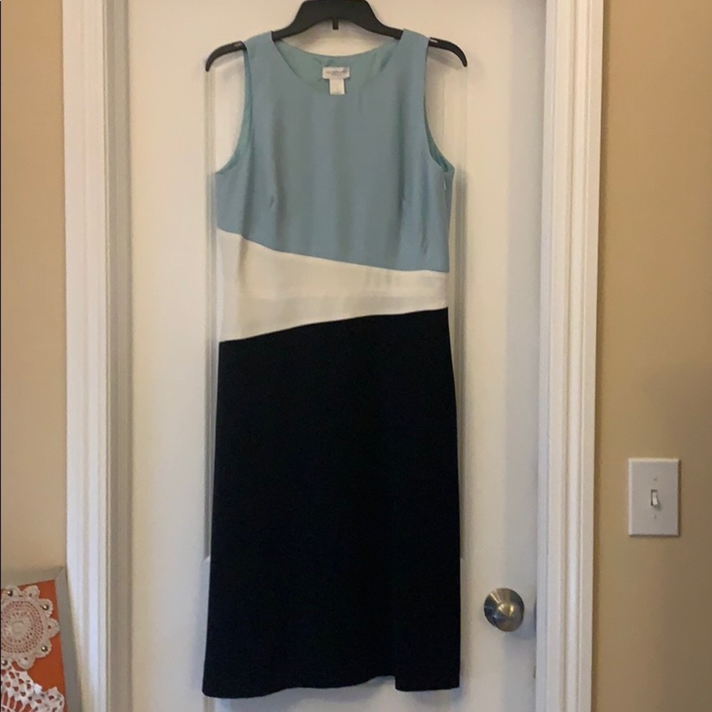Liz Claiborne blue and white dress